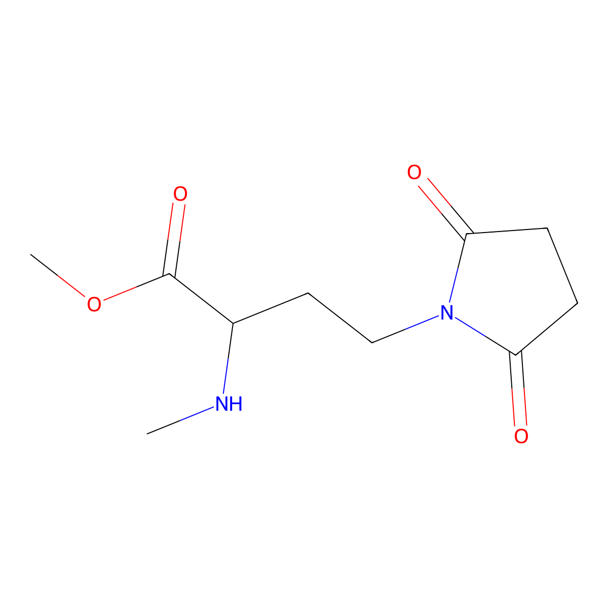 Methyl 4-(2,5-dioxopyrrolidin-1-yl)-2-(methylamino)butanoate molecular structure, CAS 1343823-19-7