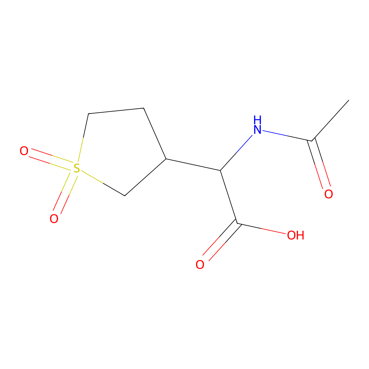 2-(1,1-Dioxo-1lambda6-thiolan-3-yl)-2-acetamidoacetic acid molecular structure, CAS 1343823-95-9