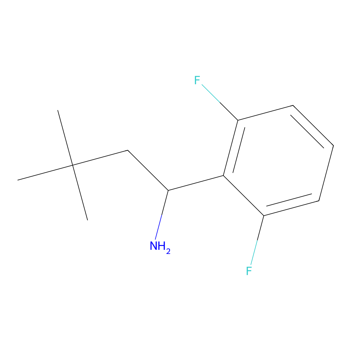 1-(2,6-Difluorophenyl)-3,3-dimethylbutan-1-amine molecular structure, CAS 1343825-35-3