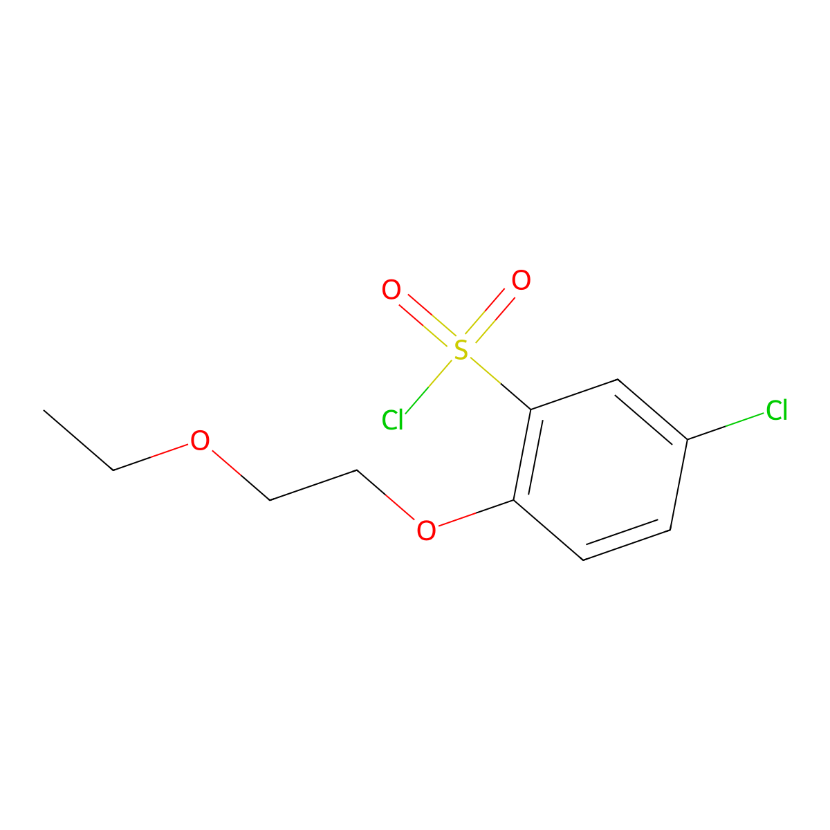 5-Chloro-2-(2-ethoxyethoxy)benzene-1-sulfonyl chloride molecular structure, CAS 1343826-39-0