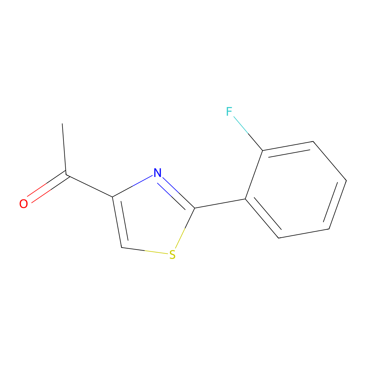 1-[2-(2-Fluorophenyl)-1,3-thiazol-4-yl]ethan-1-one molecular structure, CAS 1343826-89-0