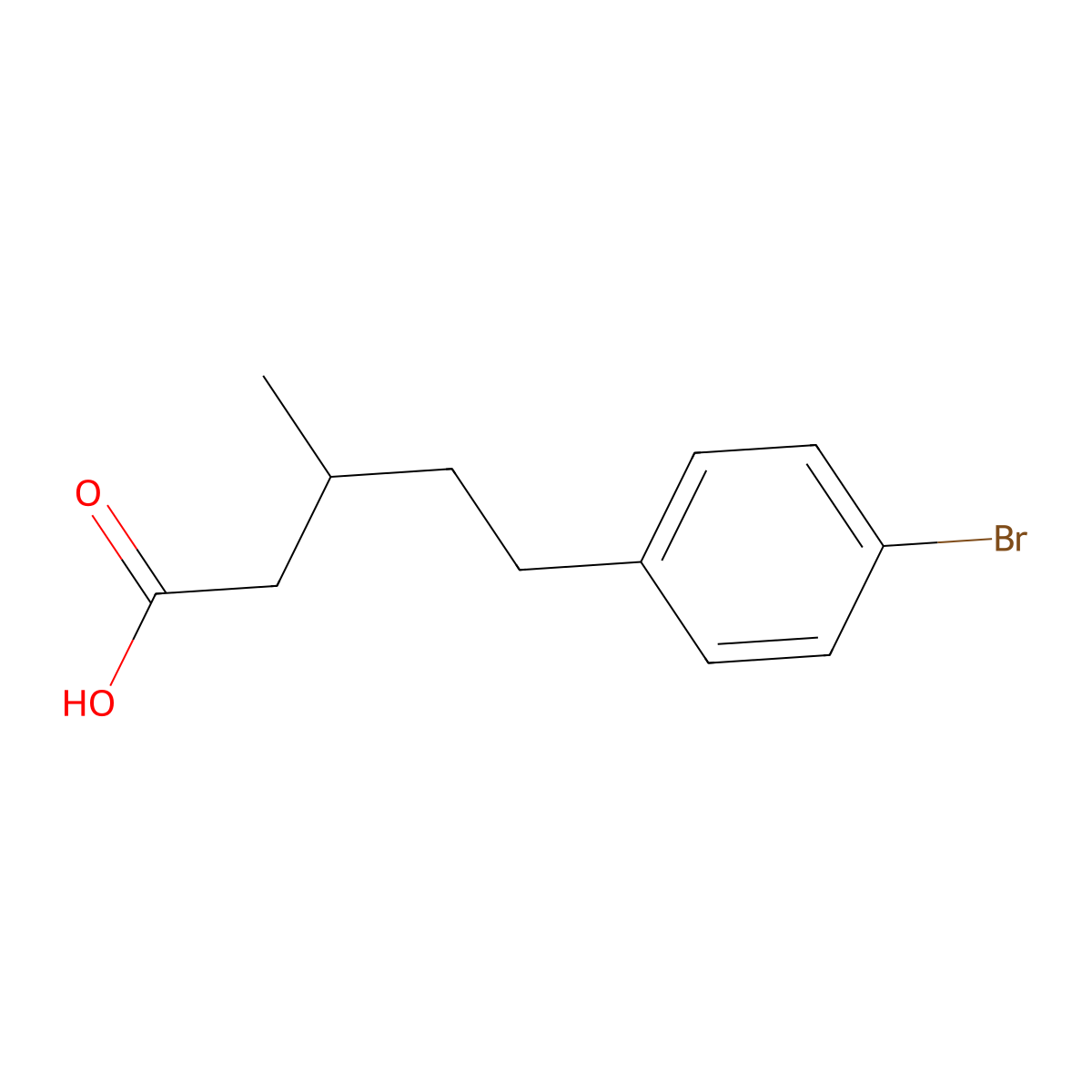 5-(4-Bromophenyl)-3-methylpentanoic acid molecular structure, CAS 1343827-83-7