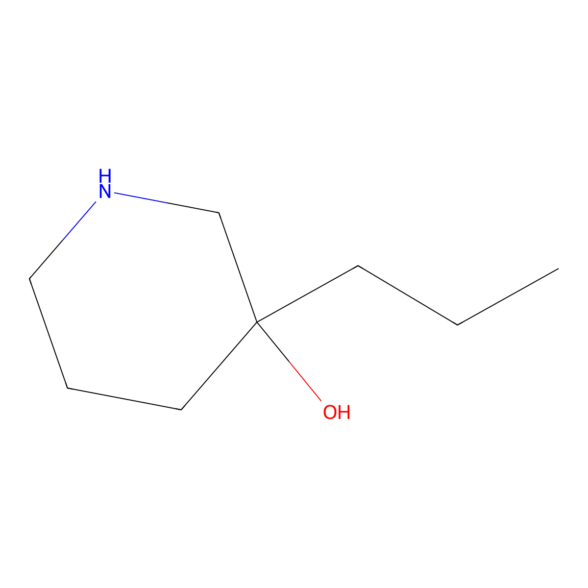 3-Propylpiperidin-3-ol molecular structure, CAS 1343834-84-3