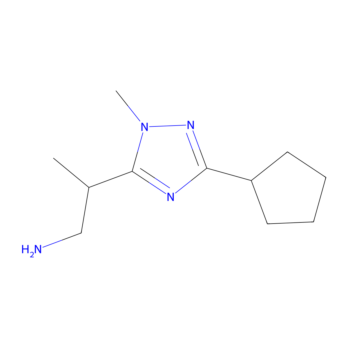 2-(3-Cyclopentyl-1-methyl-1h-1,2,4-triazol-5-yl)propan-1-amine molecular structure, CAS 1343835-65-3