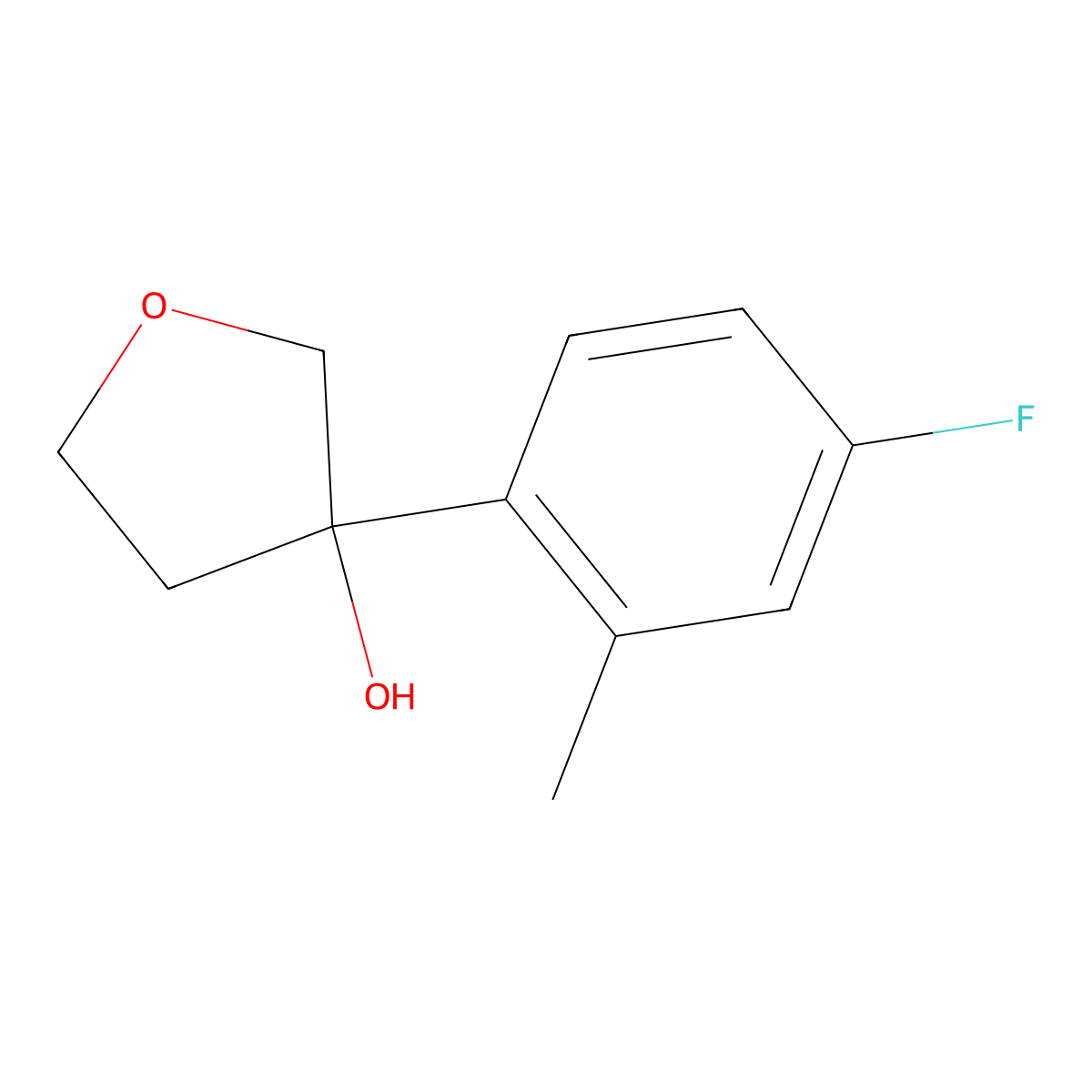 3-(4-Fluoro-2-methylphenyl)tetrahydro-3-furanol molecular structure, CAS 1343836-94-1