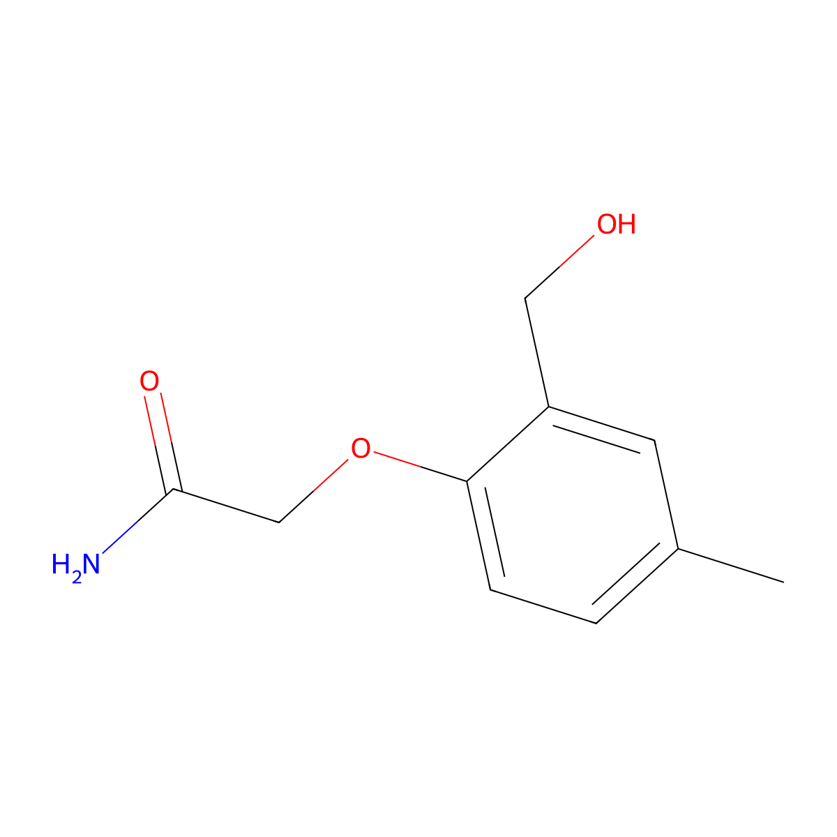 2-(2-(Hydroxymethyl)-4-methylphenoxy)acetamide molecular structure, CAS 1343838-76-5
