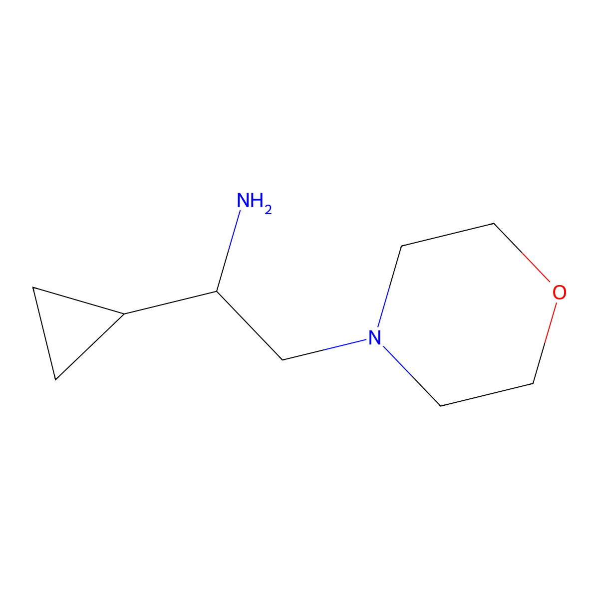 (1-Cyclopropyl-2-morpholin-4-ylethyl)amine molecular structure, CAS 1343839-30-4
