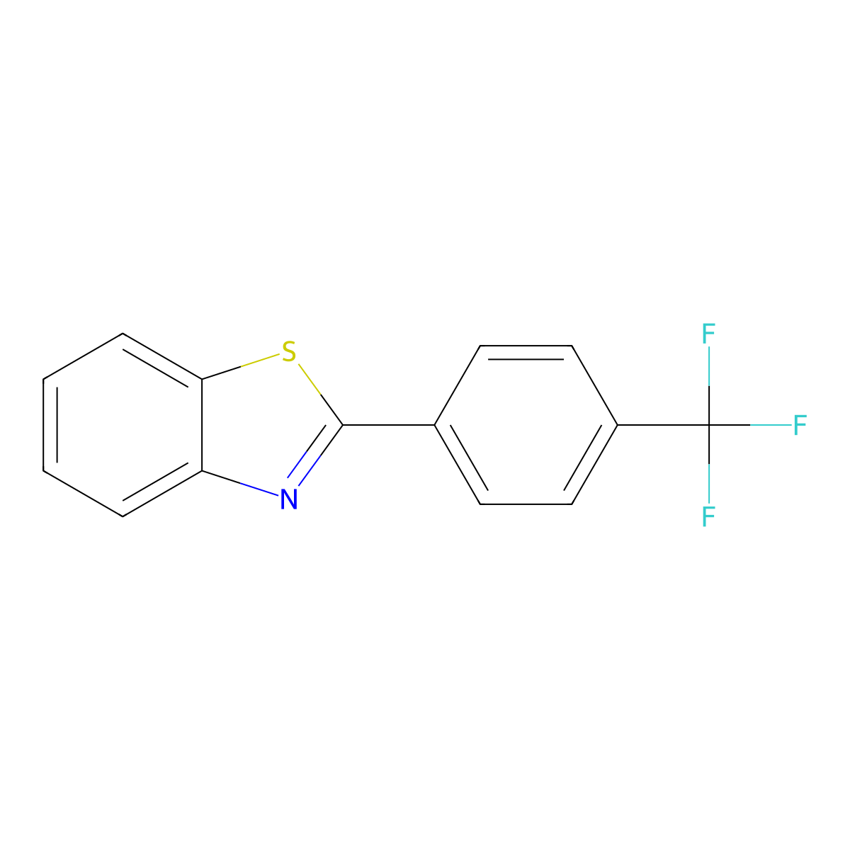 2-[4-(Trifluoromethyl)phenyl]-1,3-benzothiazole molecular structure, CAS 134384-31-9