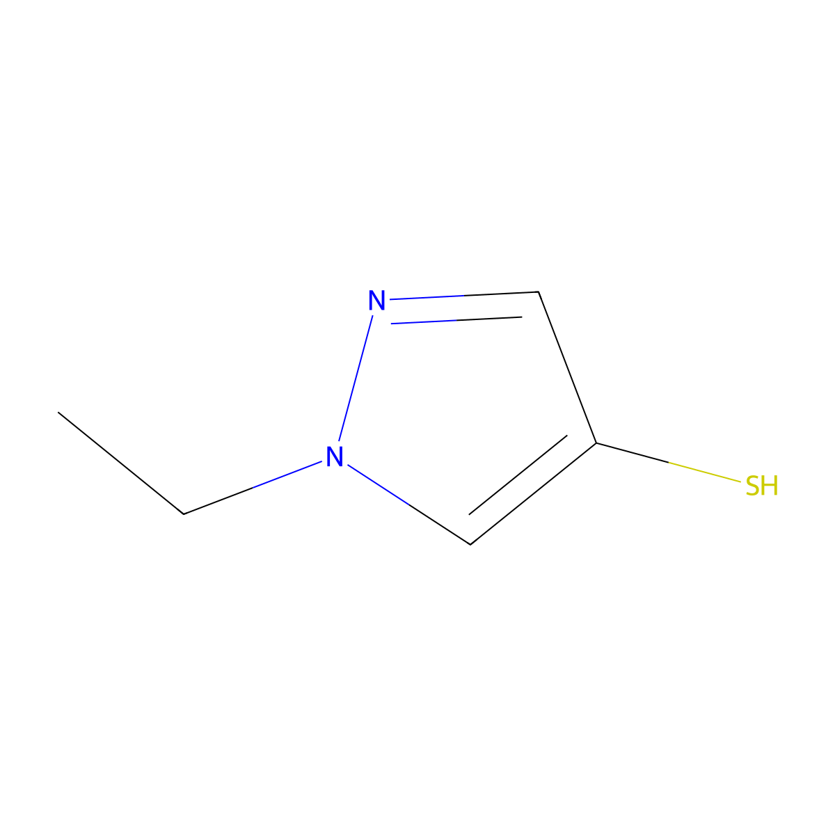 1-ethyl-1H-pyrazole-4-thiol molecular structure, CAS 1343840-74-3