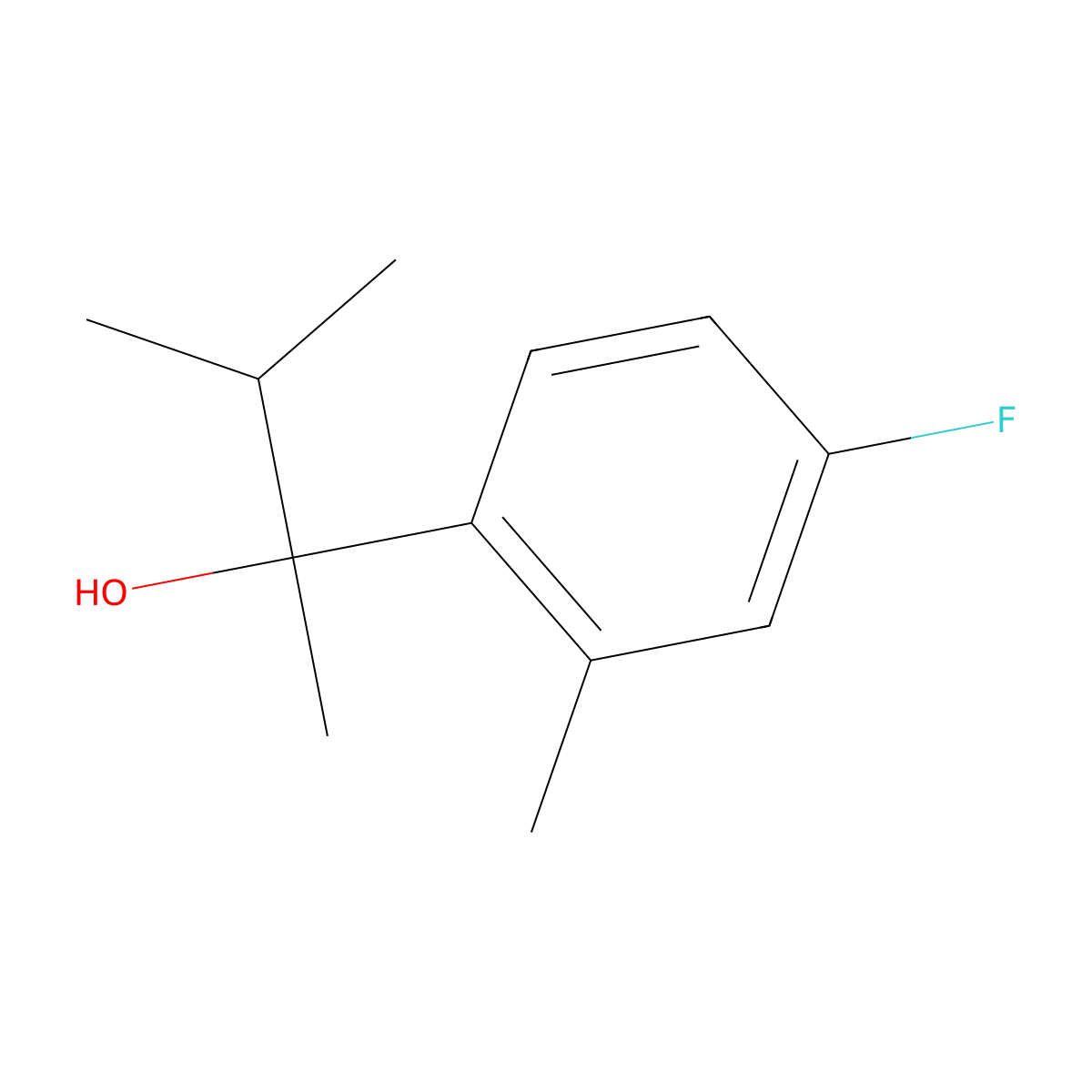 2-(4-Fluoro-2-methylphenyl)-3-methyl-butan-2-ol molecular structure, CAS 1343842-56-7