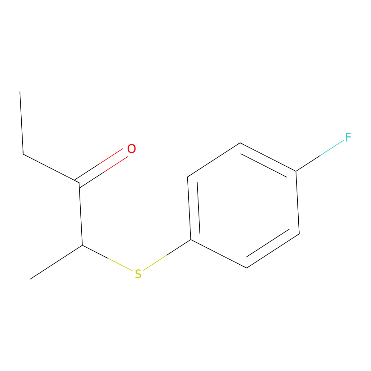 2-((4-Fluorophenyl)thio)pentan-3-one molecular structure, CAS 1343844-59-6