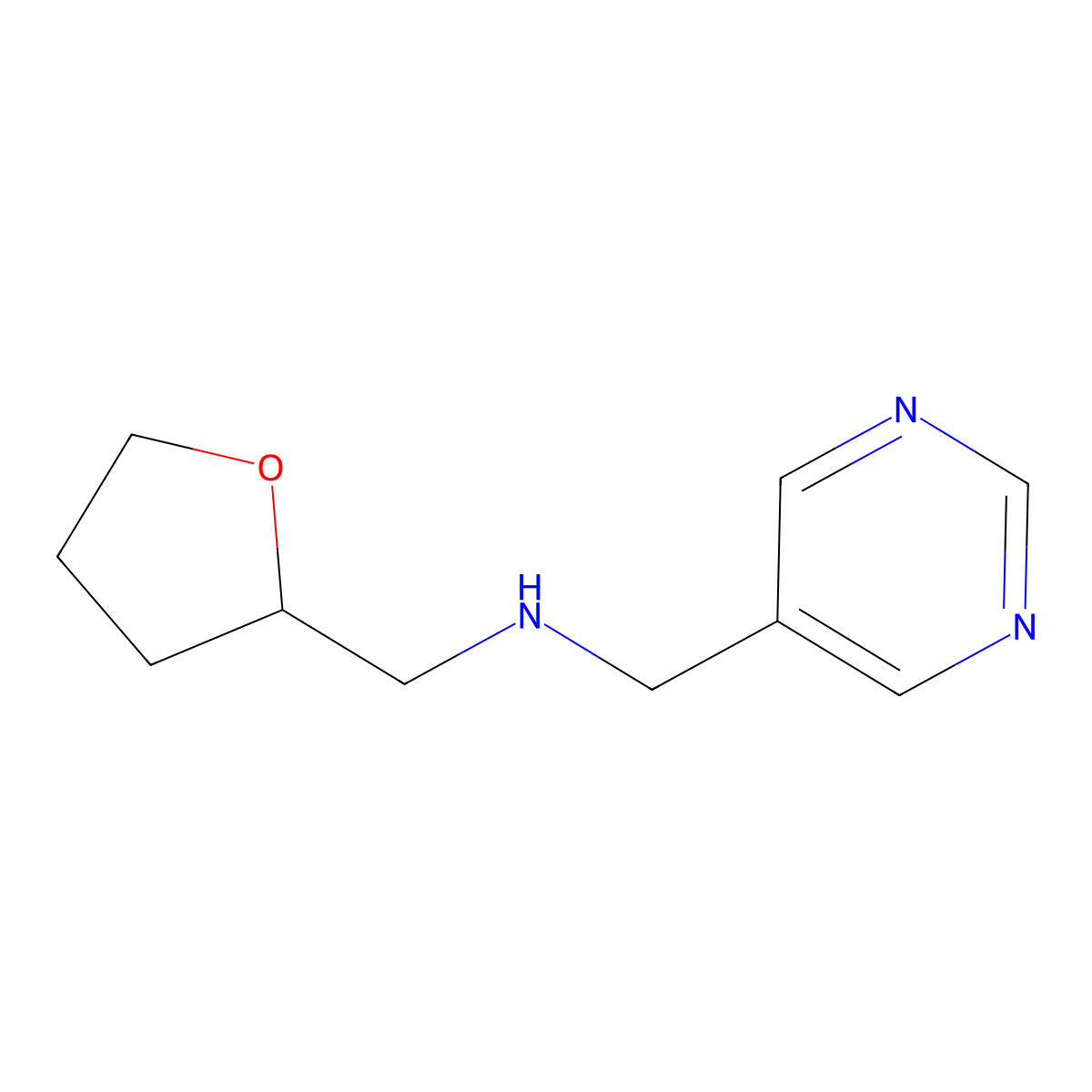 [(Oxolan-2-yl)methyl][(pyrimidin-5-yl)methyl]amine molecular structure, CAS 1343845-24-8