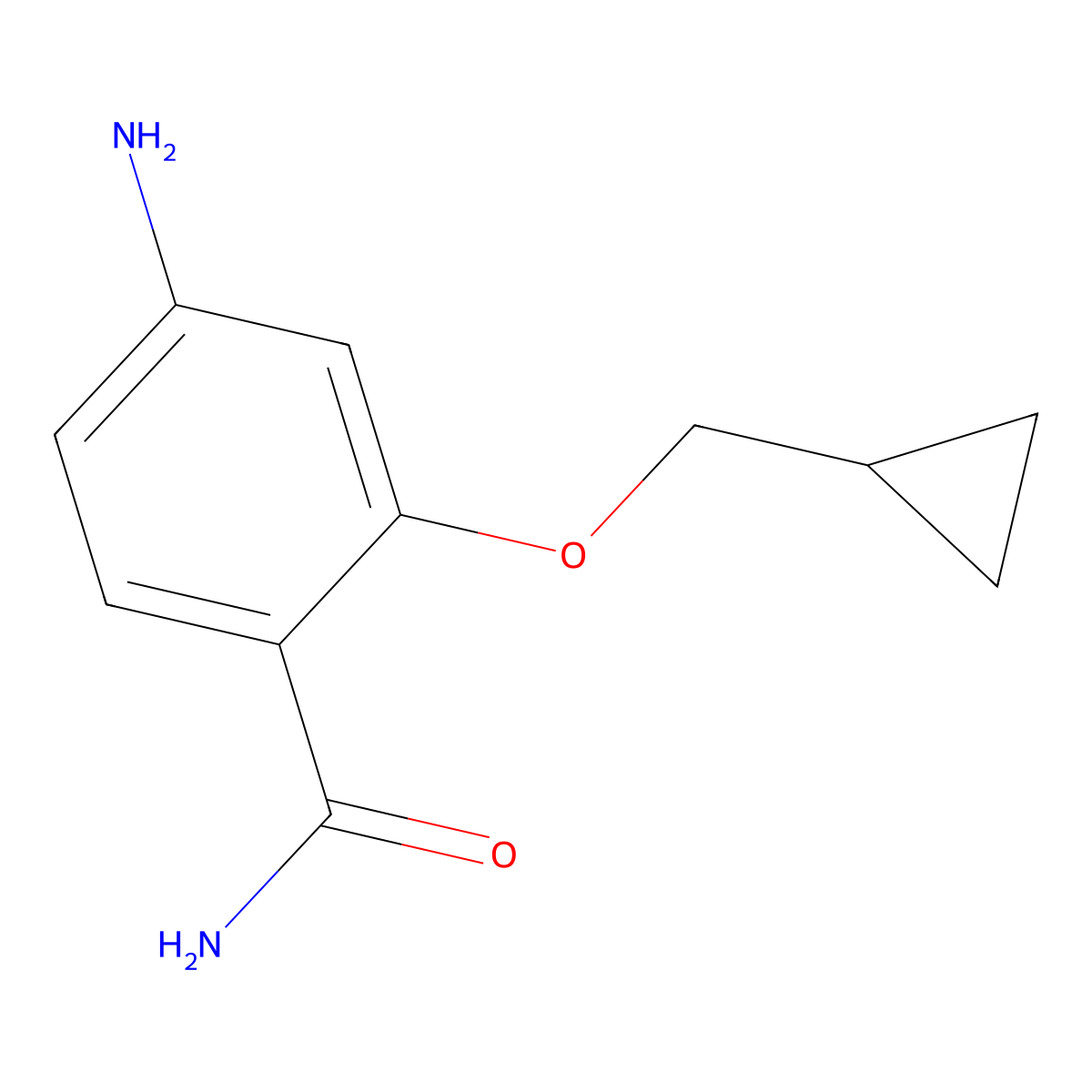 4-Amino-2-(cyclopropylmethoxy)benzamide molecular structure, CAS 1343847-18-6