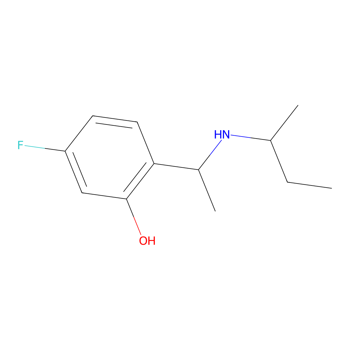 2-{1-[(Butan-2-yl)amino]ethyl}-5-fluorophenol molecular structure, CAS 1343848-69-0