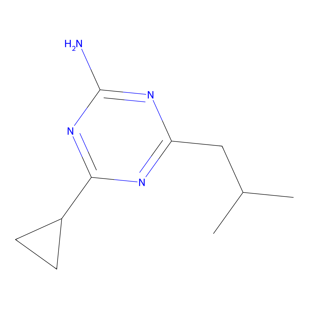 4-Cyclopropyl-6-(2-methylpropyl)-1,3,5-triazin-2-amine molecular structure, CAS 1343848-92-9