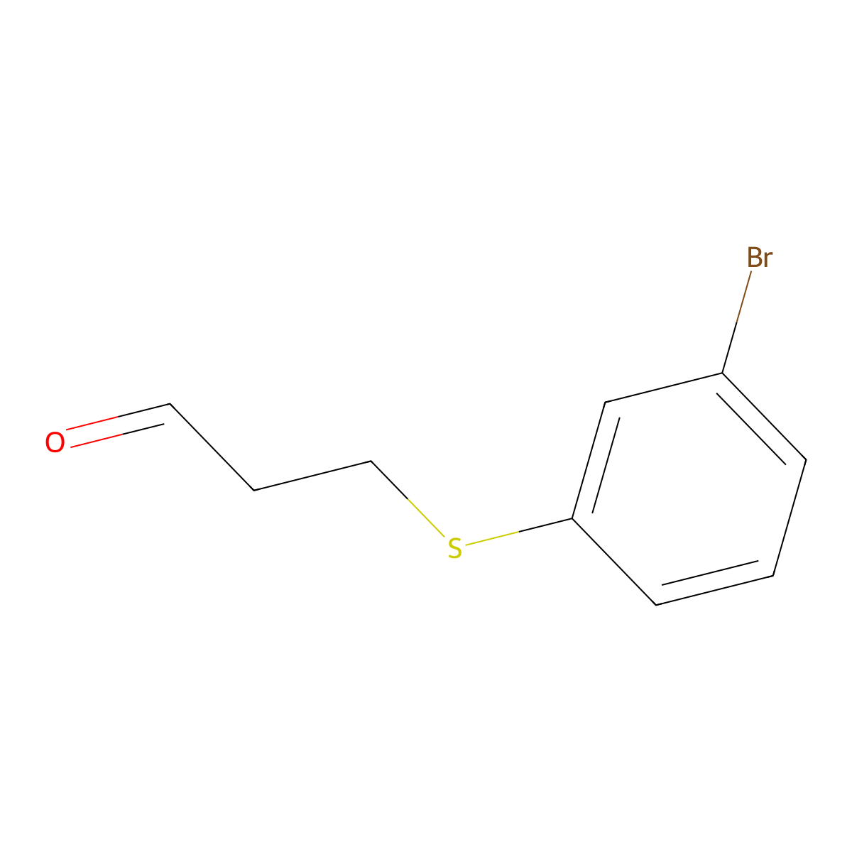 3-((3-Bromophenyl)thio)propanal molecular structure, CAS 1343849-04-6