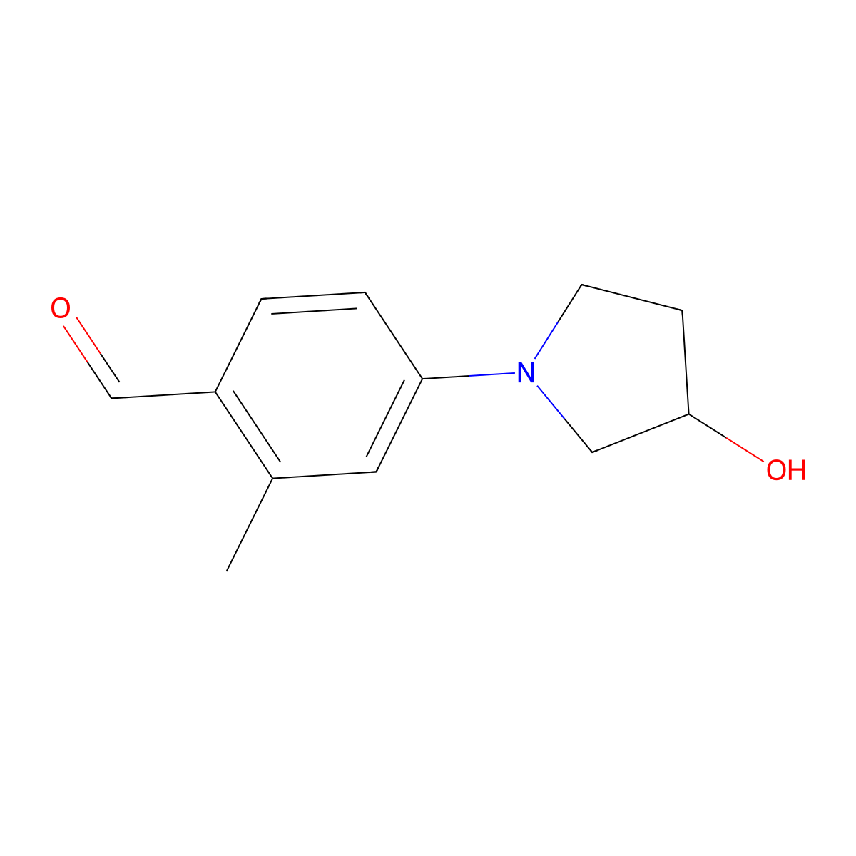 4-(3-Hydroxypyrrolidin-1-yl)-2-methylbenzaldehyde molecular structure, CAS 1343849-29-5