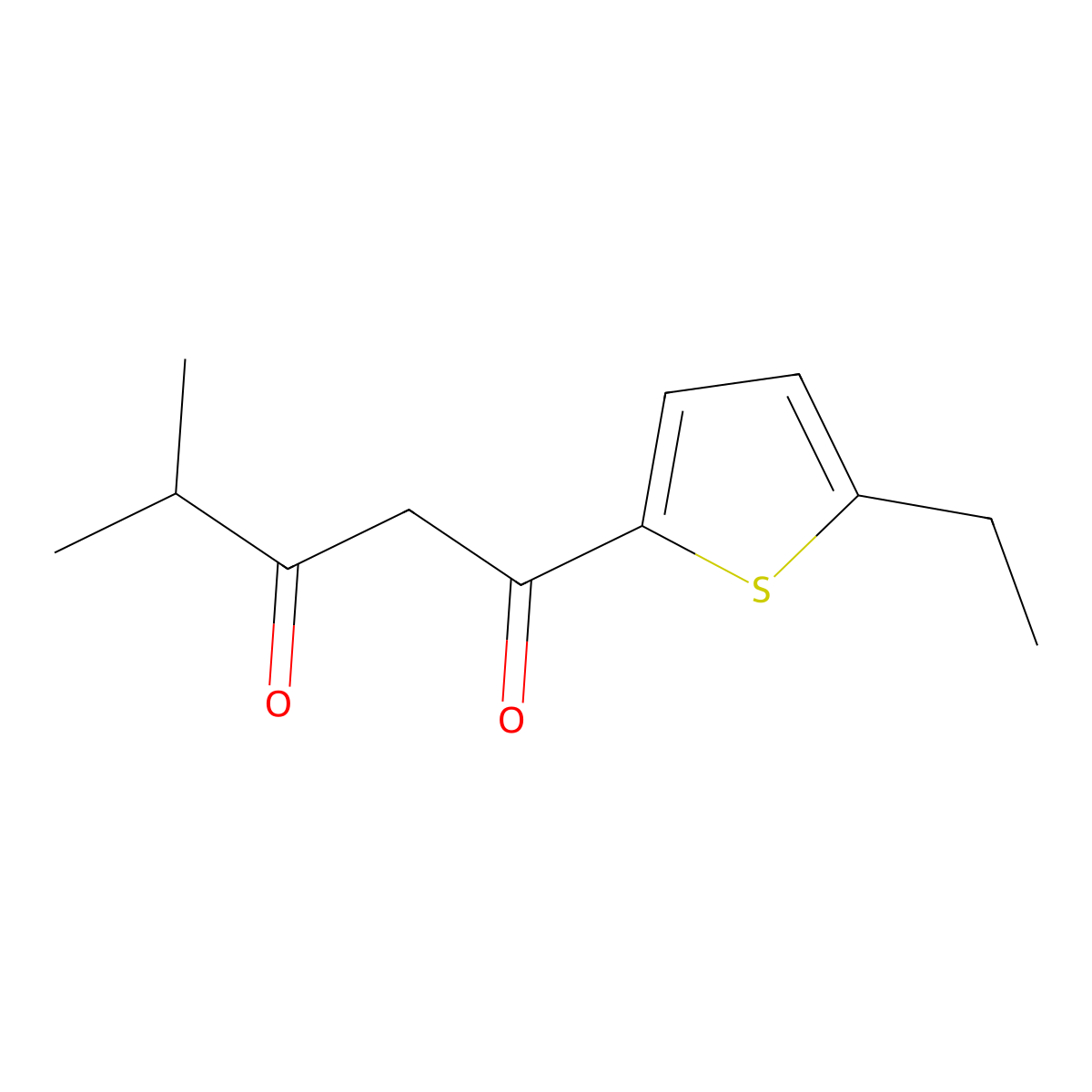 1-(5-Ethylthiophen-2-yl)-4-methylpentane-1,3-dione molecular structure, CAS 1343849-41-1