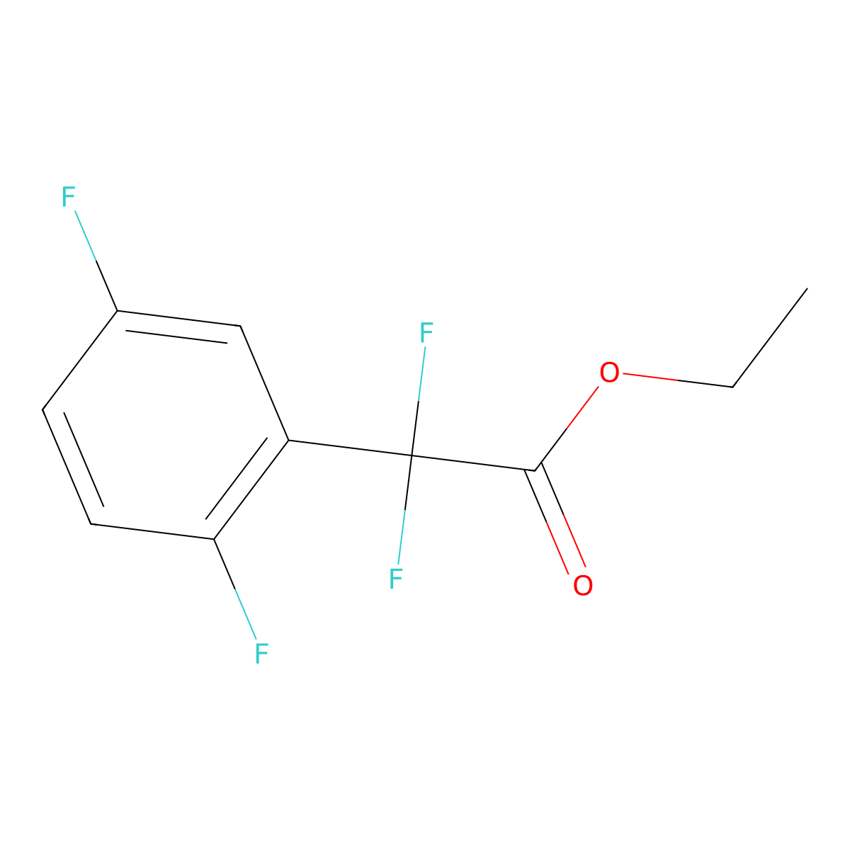 Ethyl 2-(2,5-difluorophenyl)-2,2-difluoroacetate molecular structure, CAS 1343850-82-7