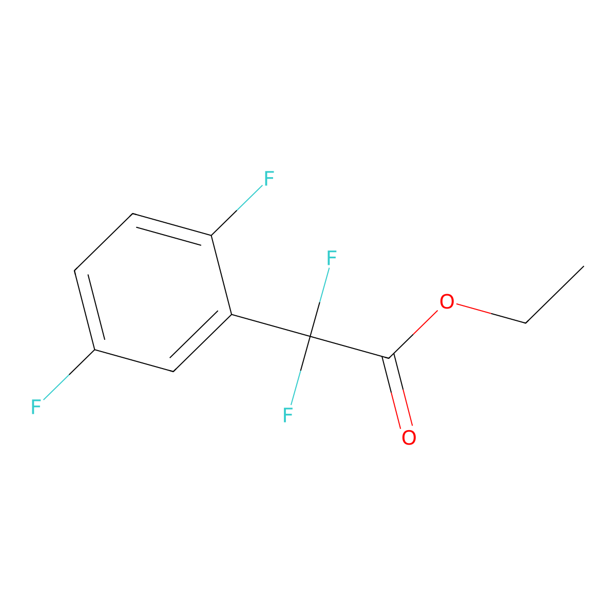 Ethyl 2-(2,5-difluorophenyl)-2,2-difluoroacetate molecular structure, CAS 1343850-82-7