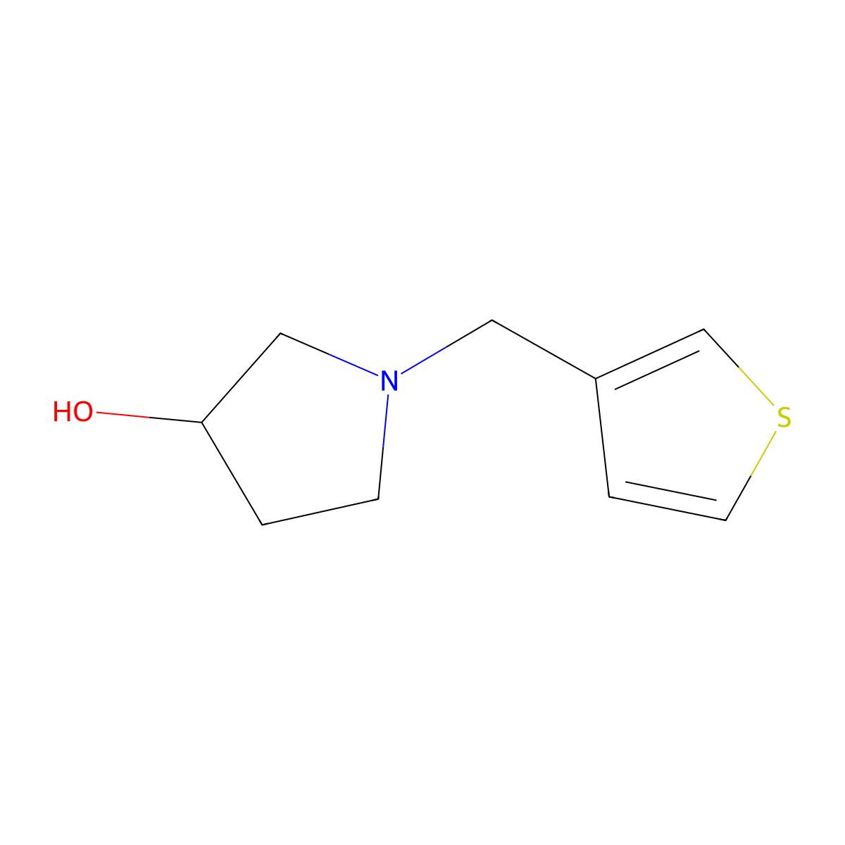 1-[(Thiophen-3-yl)methyl]pyrrolidin-3-ol molecular structure, CAS 1343852-58-3