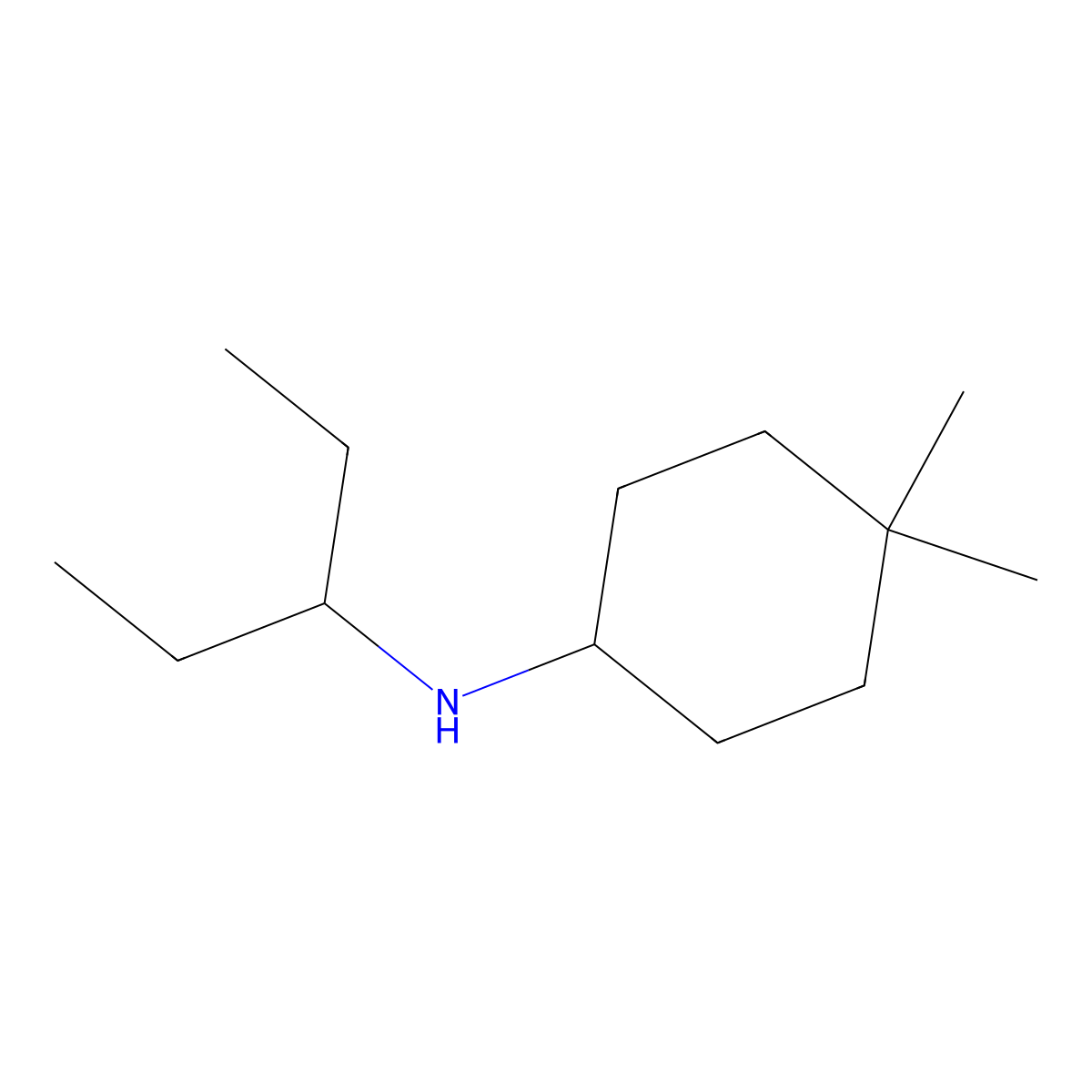 4,4-Dimethyl-N-(pentan-3-yl)cyclohexan-1-amine molecular structure, CAS 1343854-19-2