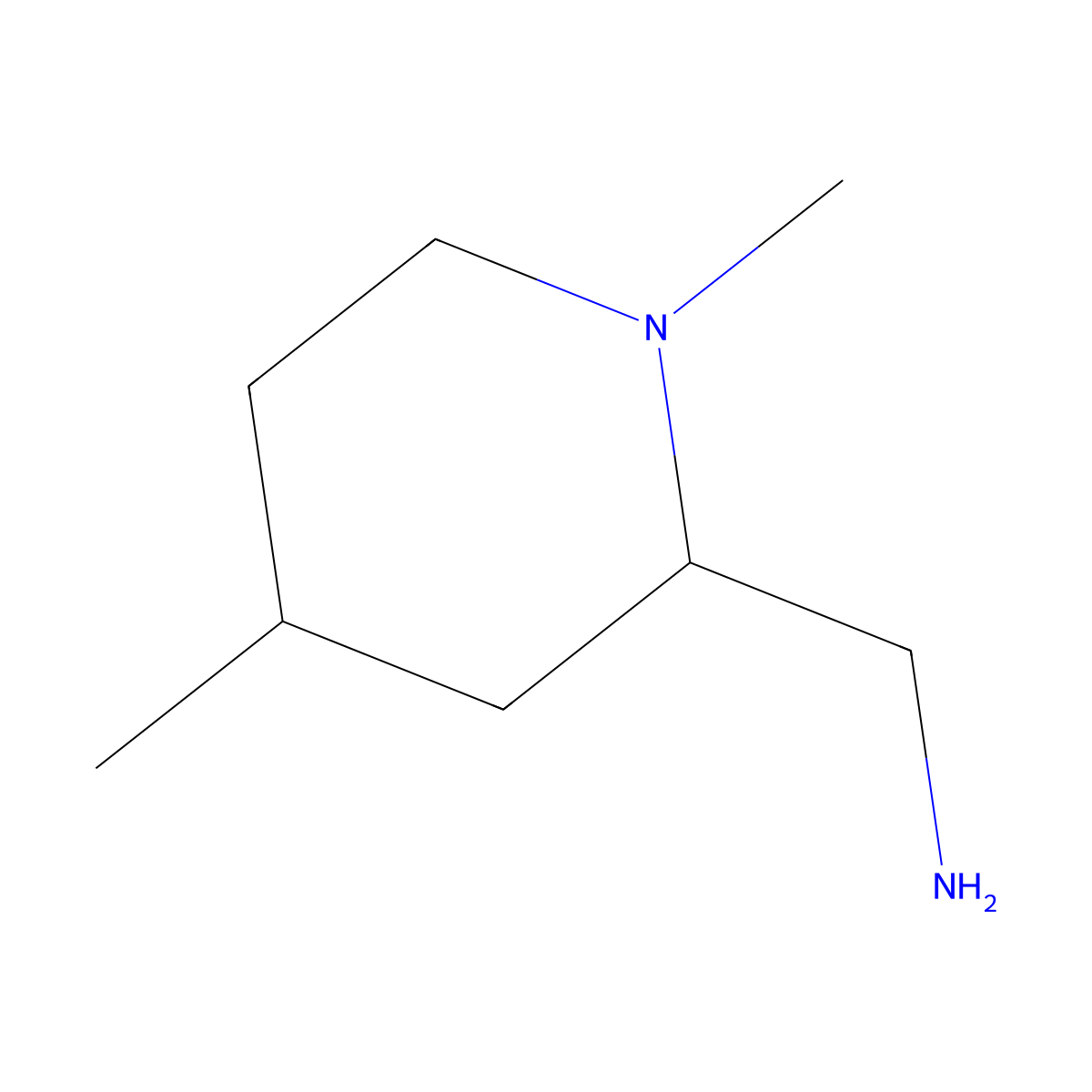 (1,4-Dimethylpiperidin-2-yl)methanamine molecular structure, CAS 1343855-94-6