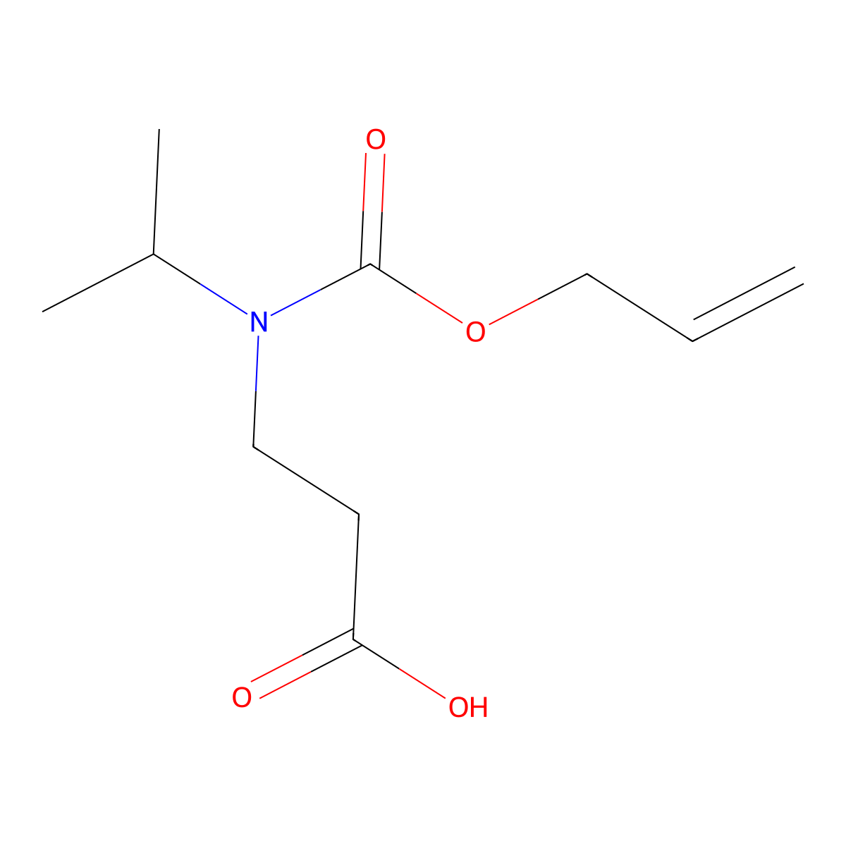 3-{[(Prop-2-en-1-yloxy)carbonyl](propan-2-yl)amino}propanoic acid molecular structure, CAS 1343856-12-1
