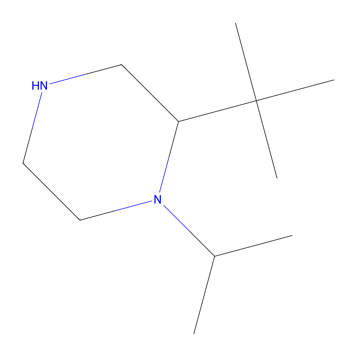 2-Tert-butyl-1-(propan-2-yl)piperazine molecular structure, CAS 1343859-71-1
