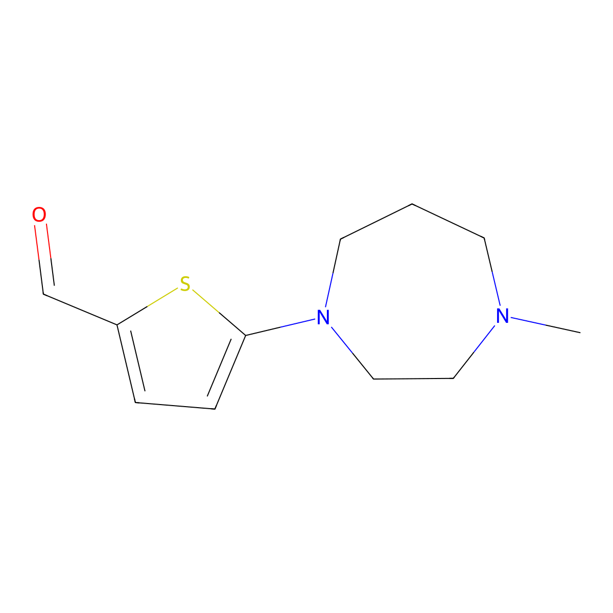 5-(4-Methyl-1,4-diazepan-1-yl)thiophene-2-carbaldehyde molecular structure, CAS 1343859-99-3
