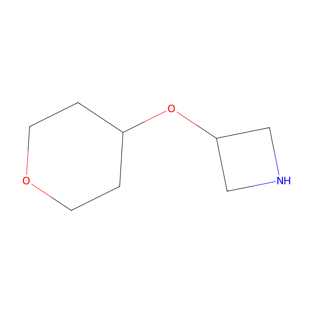 3-((tetrahydro-2H-pyran-4-yl)oxy)azetidine molecular structure, CAS 1343861-56-2