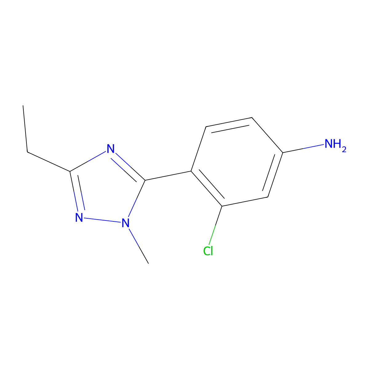 3-Chloro-4-(3-ethyl-1-methyl-1h-1,2,4-triazol-5-yl)aniline molecular structure, CAS 1343861-77-7