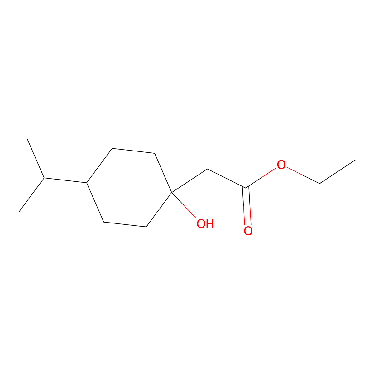 Ethyl 2-(1-hydroxy-4-isopropylcyclohexyl)acetate molecular structure, CAS 1343861-83-5