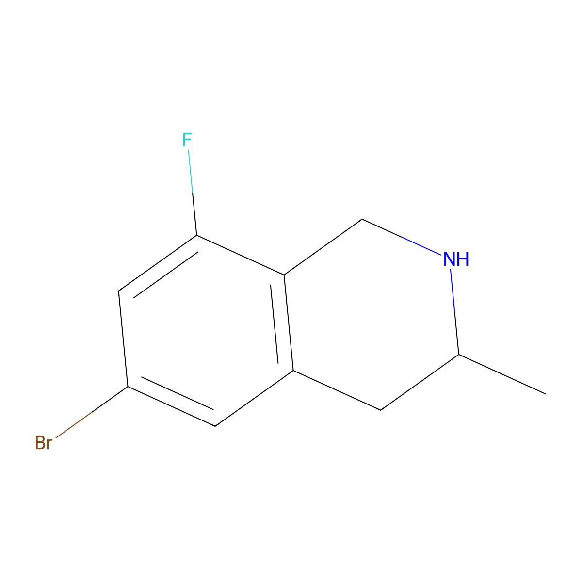 6-Bromo-8-fluoro-3-methyl-1,2,3,4-tetrahydroisoquinoline molecular structure, CAS 1343862-10-1