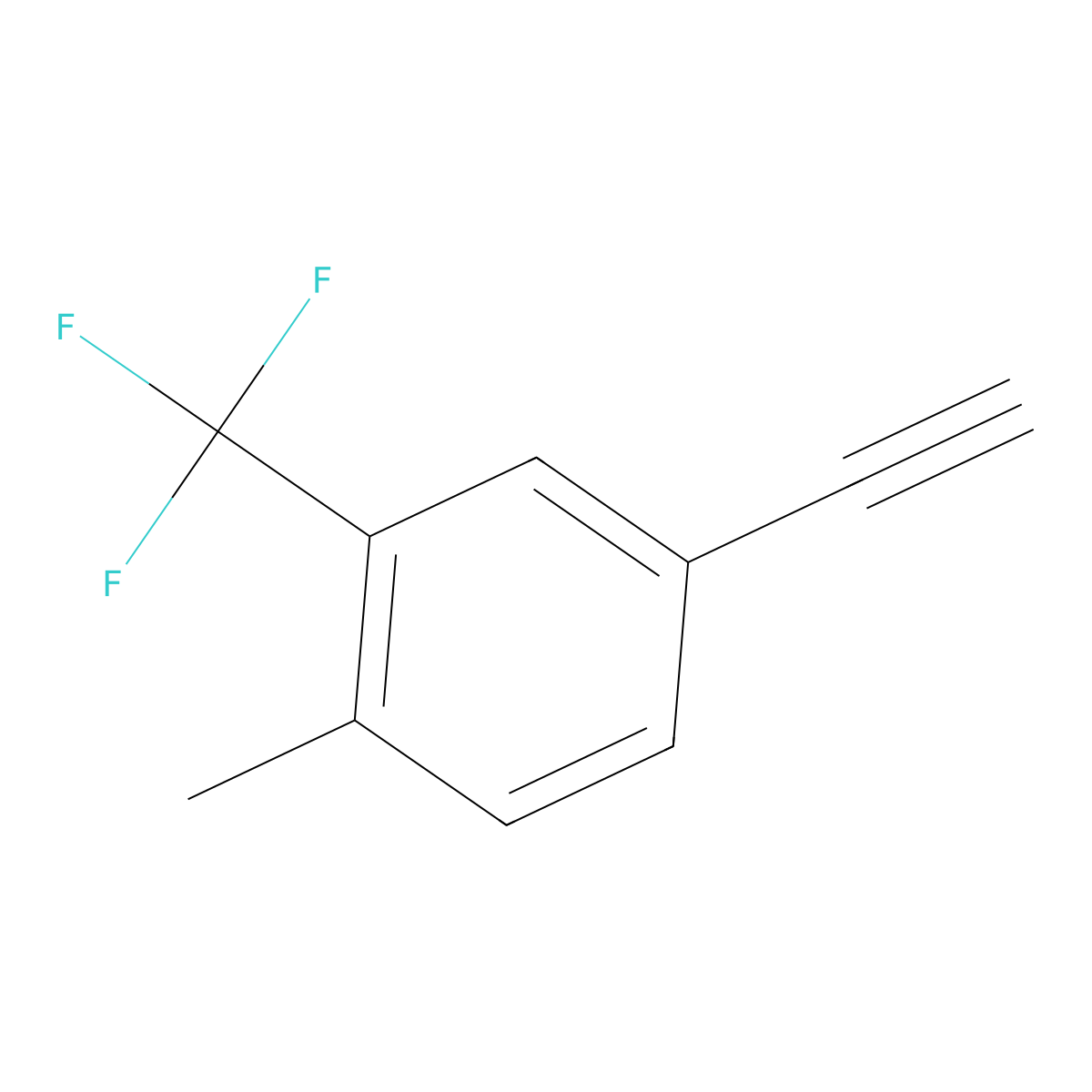4-Ethynyl-1-methyl-2-(trifluoromethyl)benzene molecular structure, CAS 1343862-48-5