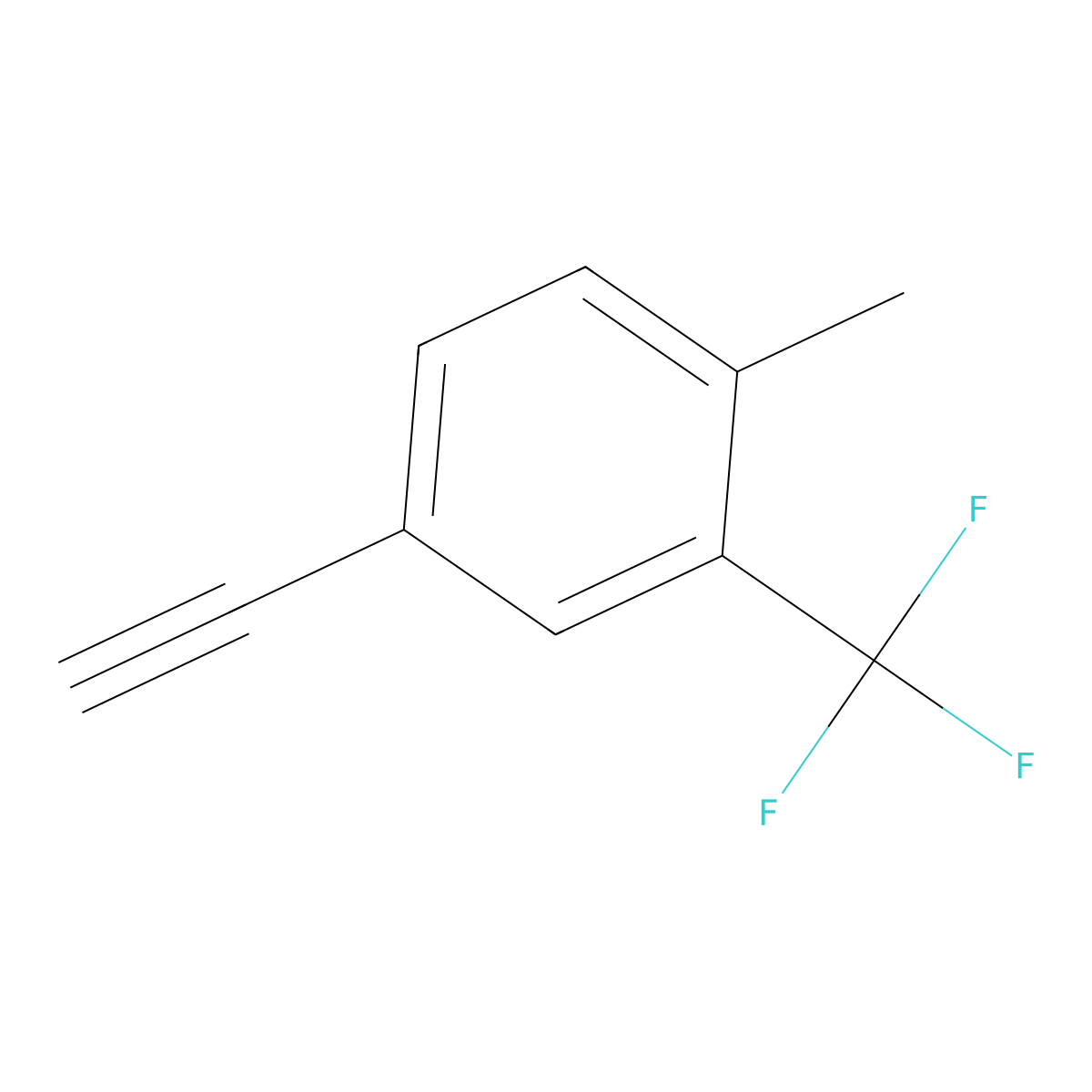 4-Ethynyl-1-methyl-2-(trifluoromethyl)benzene molecular structure, CAS 1343862-48-5