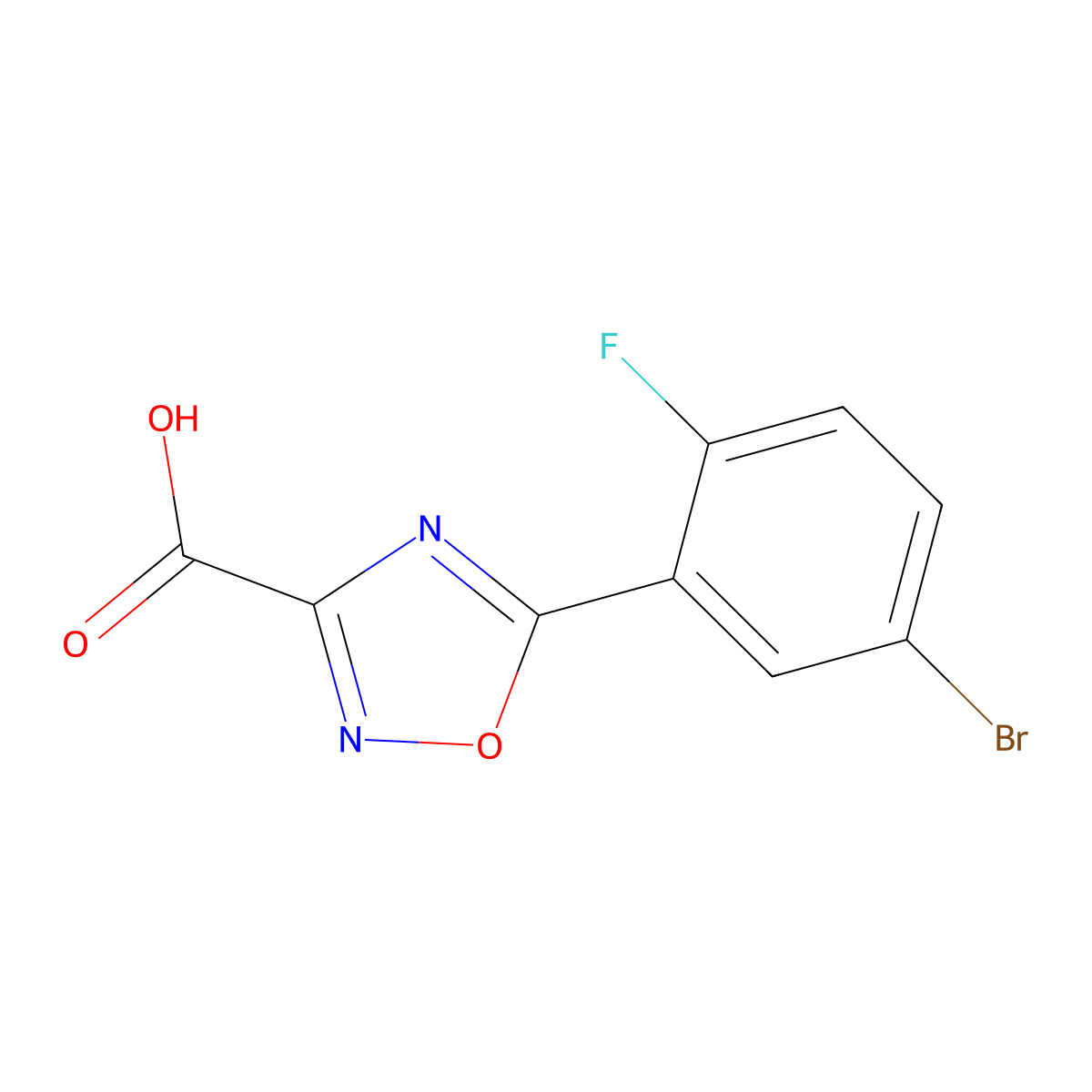 5-(5-Bromo-2-fluorophenyl)-1,2,4-oxadiazole-3-carboxylic acid molecular structure, CAS 1343862-90-7