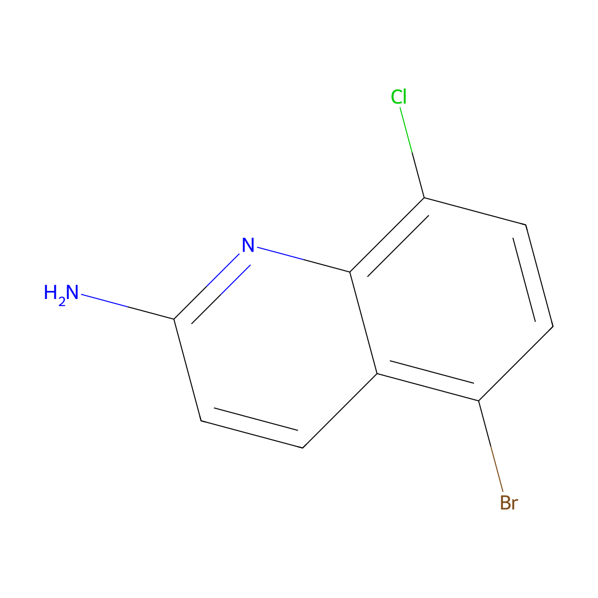 5-Bromo-8-chloroquinolin-2-amine molecular structure, CAS 1343863-73-9