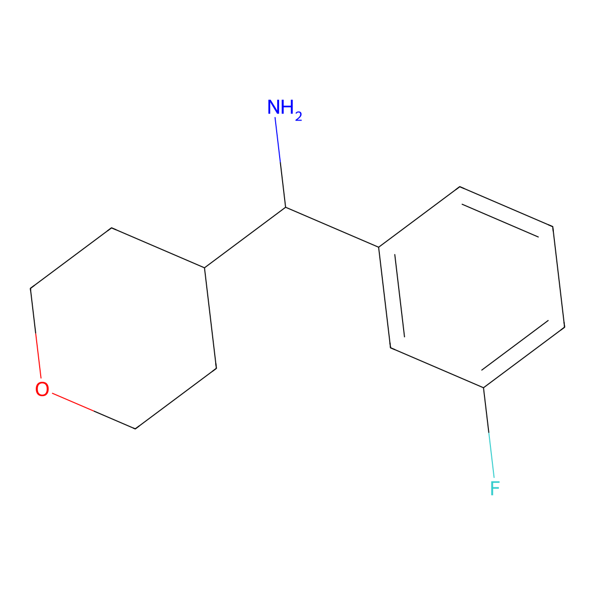 (3-Fluorophenyl)(tetrahydro-2h-pyran-4-yl)methanamine molecular structure, CAS 1343863-76-2