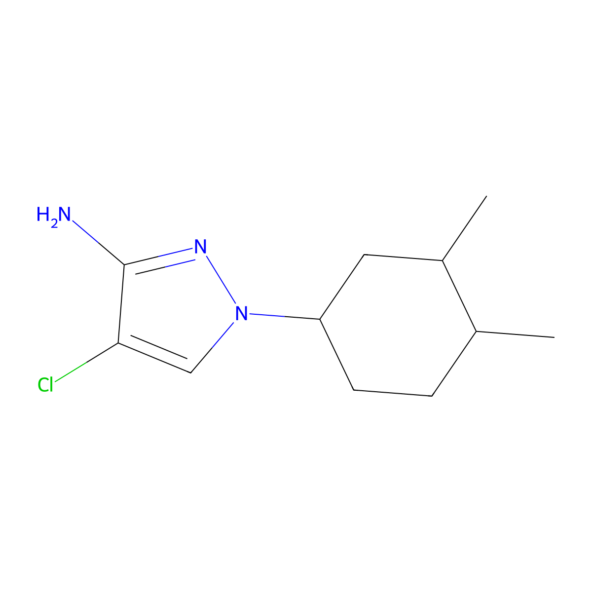 4-Chloro-1-(3,4-dimethylcyclohexyl)-1h-pyrazol-3-amine molecular structure, CAS 1343863-88-6