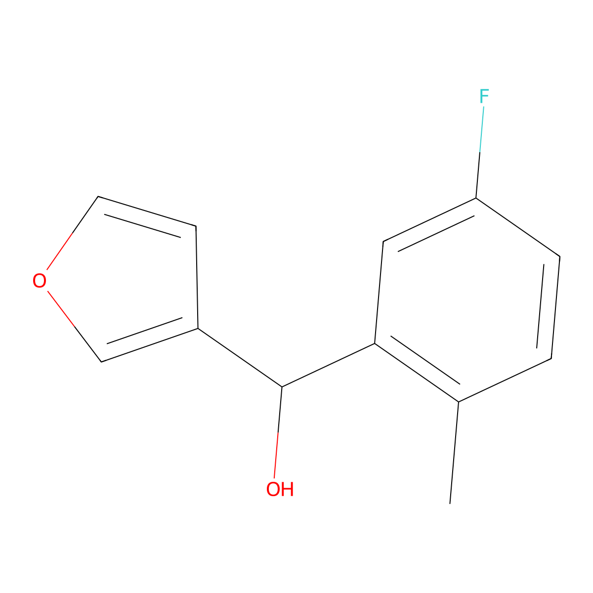 3-Fluoro-6-methylphenyl-(3-furyl)methanol molecular structure, CAS 1343866-33-0