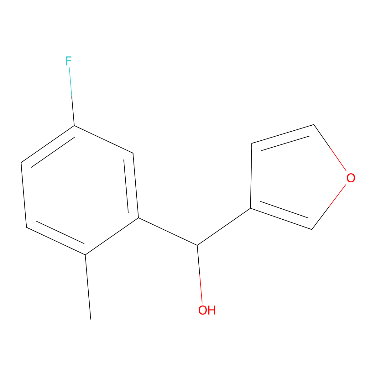 3-Fluoro-6-methylphenyl-(3-furyl)methanol molecular structure, CAS 1343866-33-0