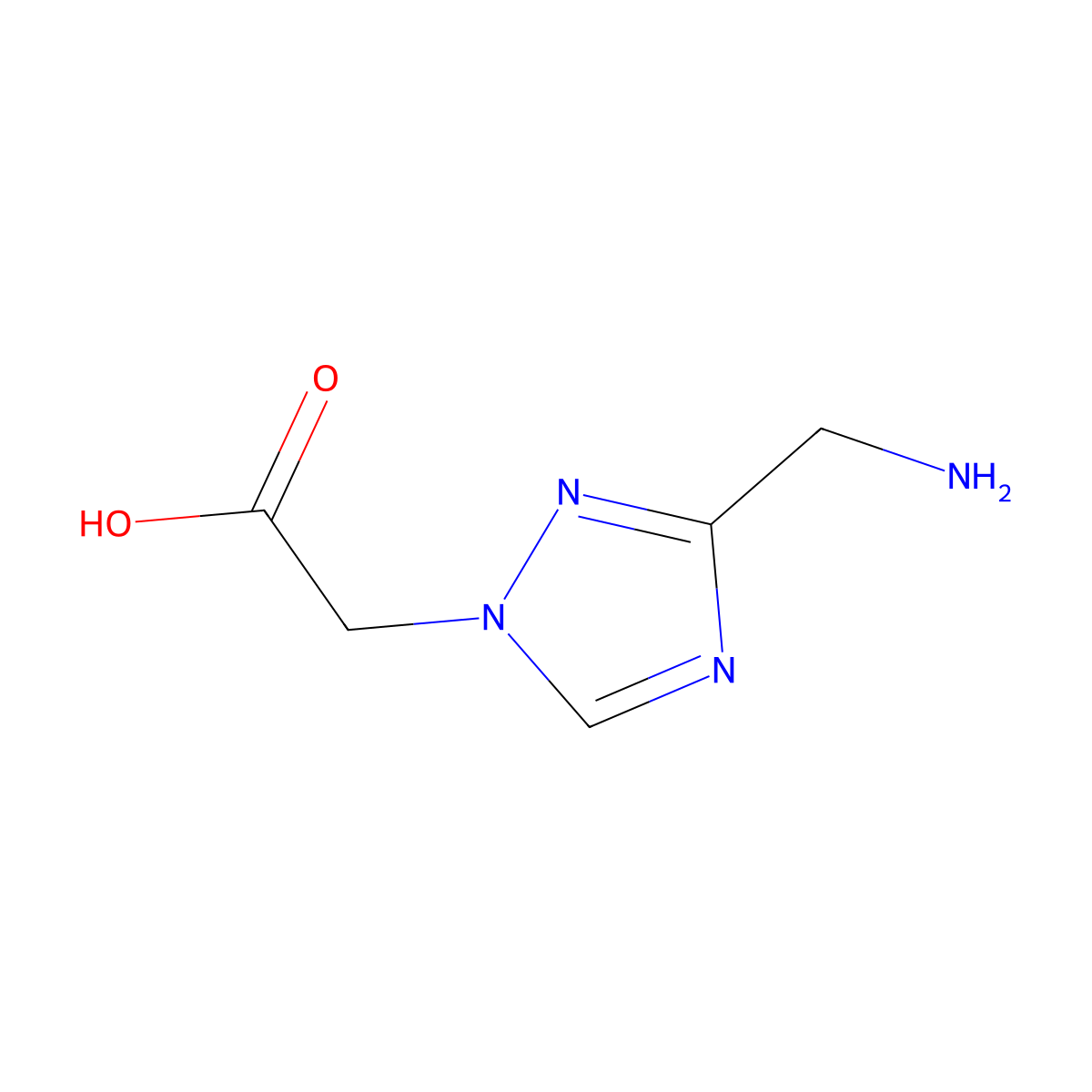 2-(3-(Aminomethyl)-1h-1,2,4-triazol-1-yl)acetic acid molecular structure, CAS 1343866-44-3