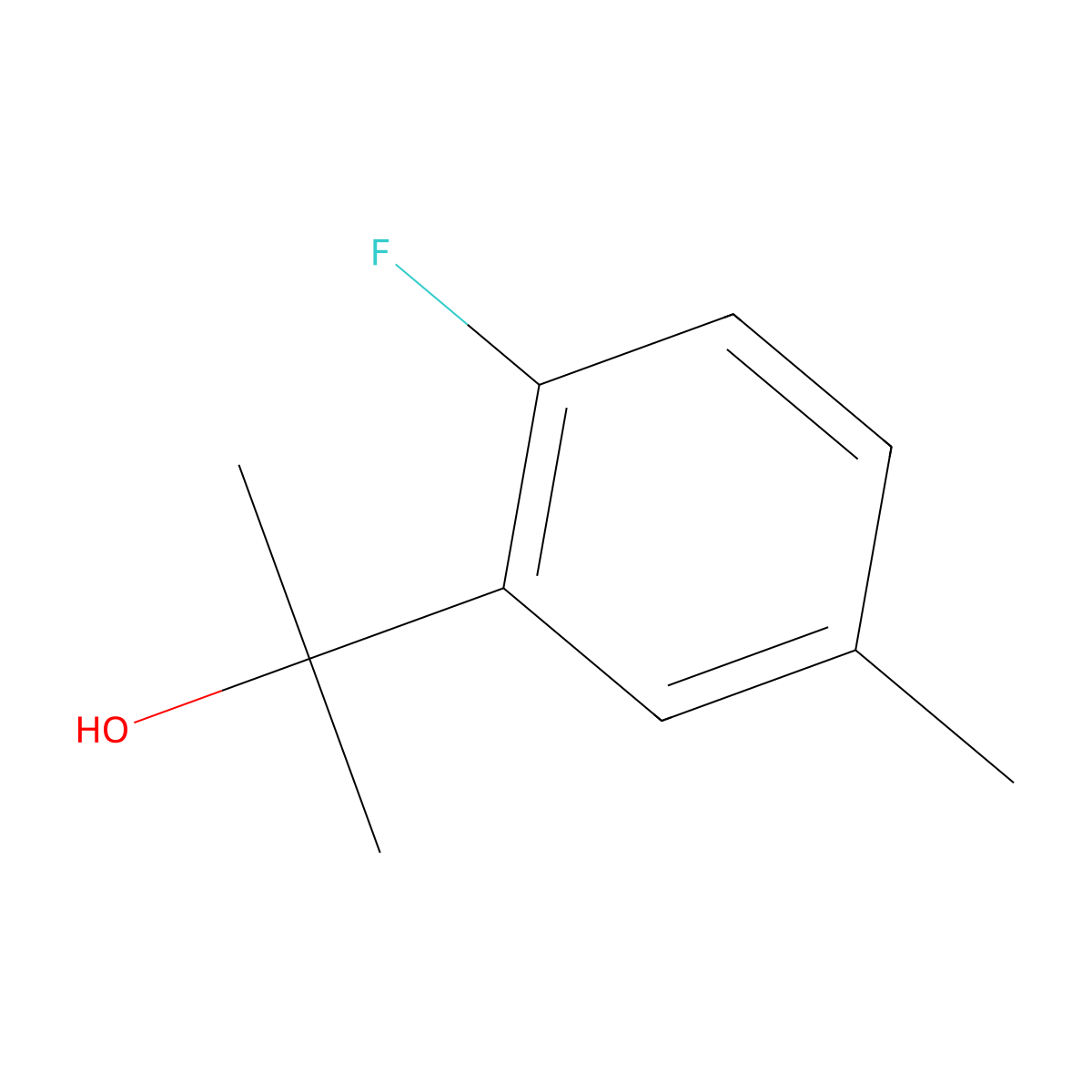 2-(2-Fluoro-5-methylphenyl)propan-2-ol molecular structure, CAS 1343867-43-5
