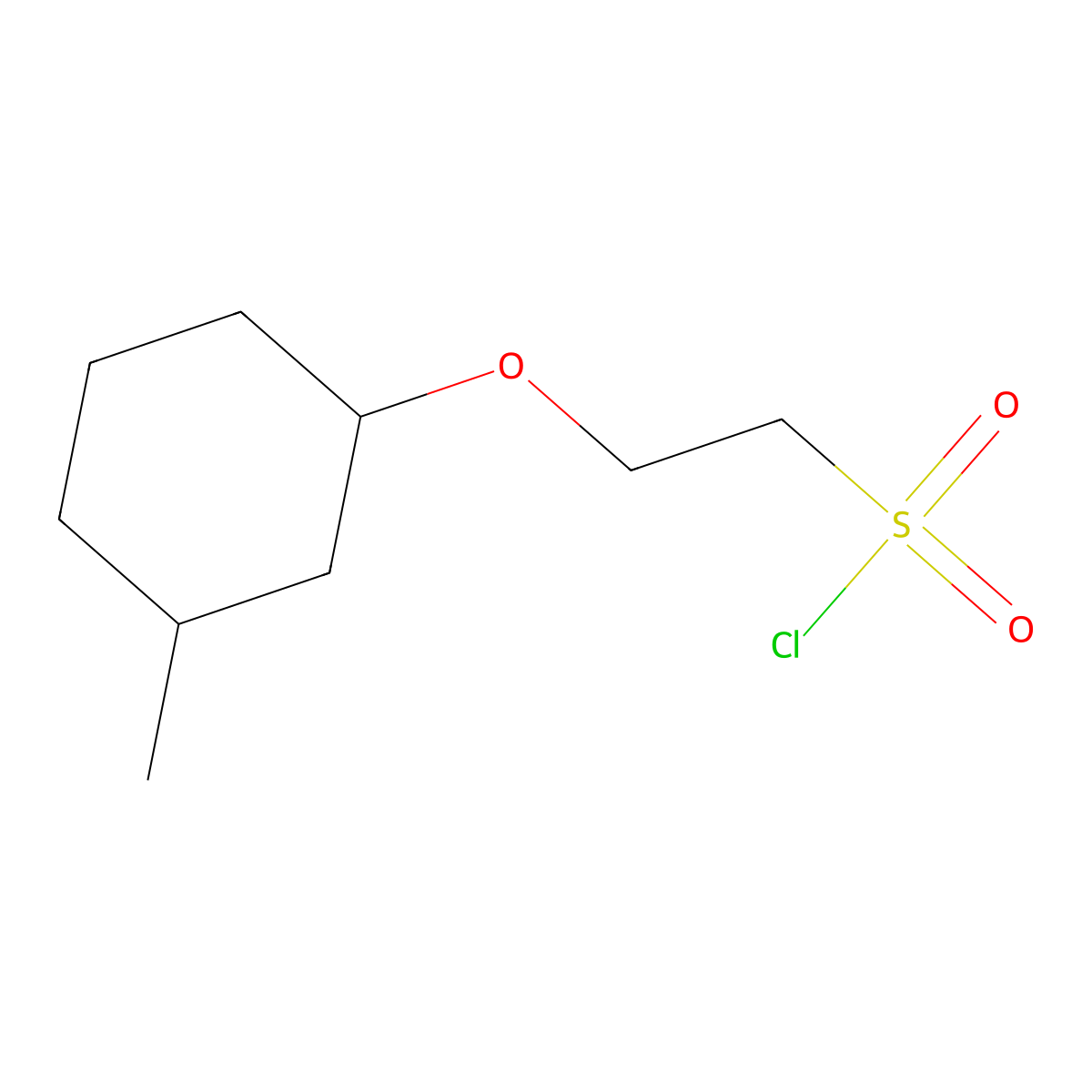 2-((3-Methylcyclohexyl)oxy)ethane-1-sulfonyl chloride molecular structure, CAS 1343872-40-1