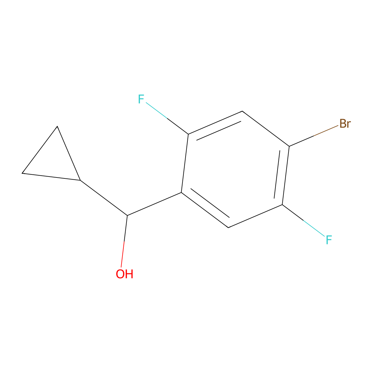(4-Bromo-2,5-difluorophenyl)(cyclopropyl)methanol molecular structure, CAS 1343874-92-9