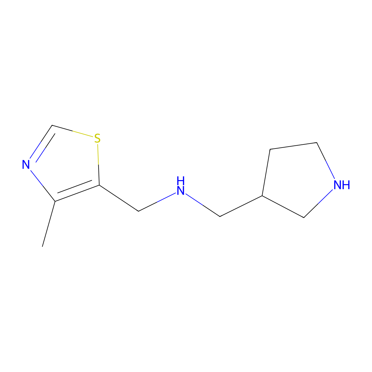 [(4-Methyl-1,3-thiazol-5-yl)methyl][(pyrrolidin-3-yl)methyl]amine molecular structure, CAS 1343875-98-8