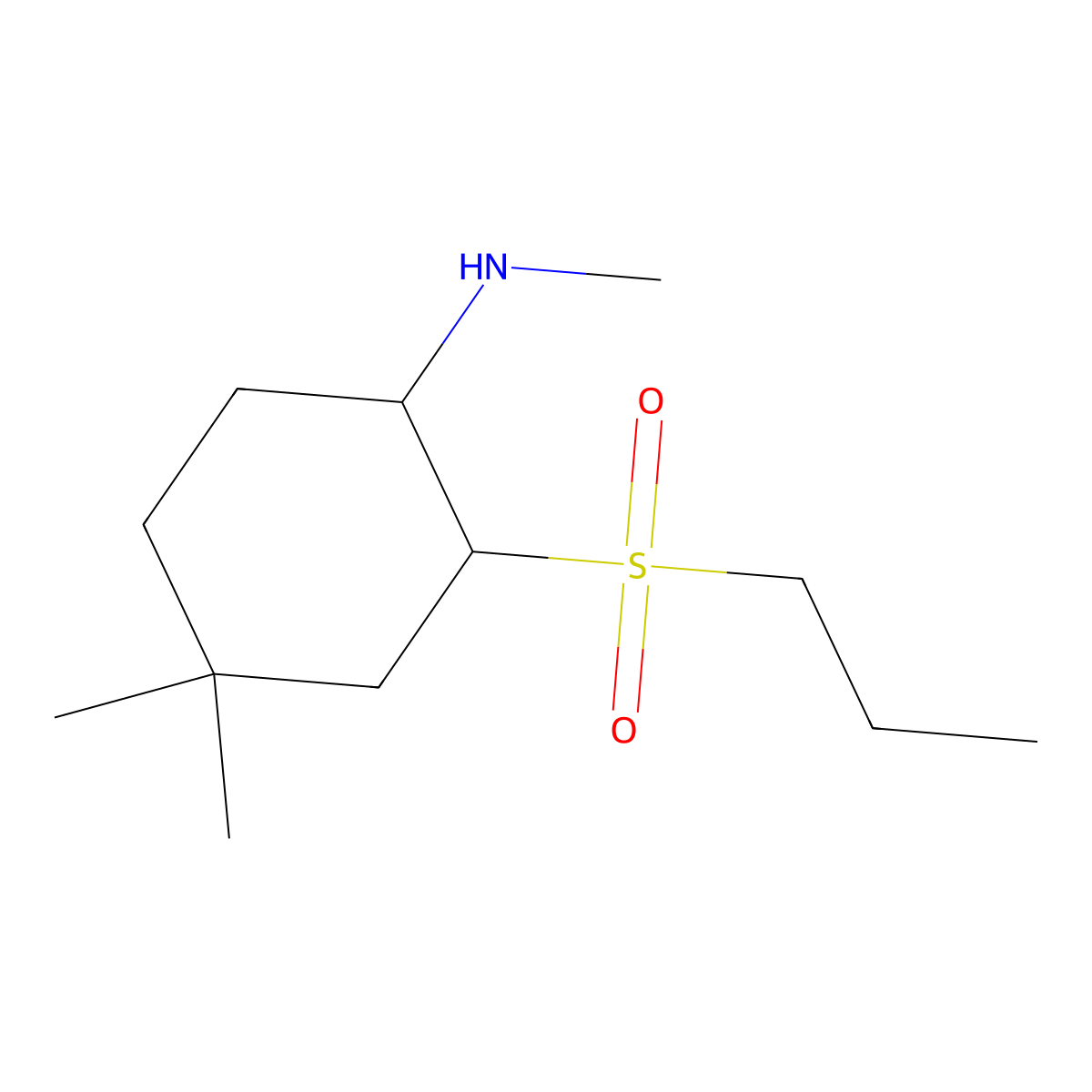 n,4,4-Trimethyl-2-(propylsulfonyl)cyclohexan-1-amine molecular structure, CAS 1343876-56-1