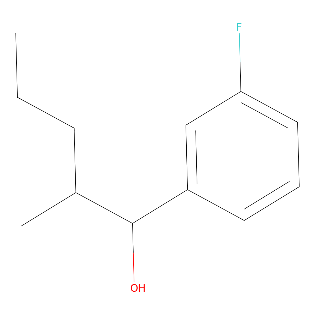 3-Fluoro-alpha-(1-methylbutyl)benZenemethanol molecular structure, CAS 1343876-97-0