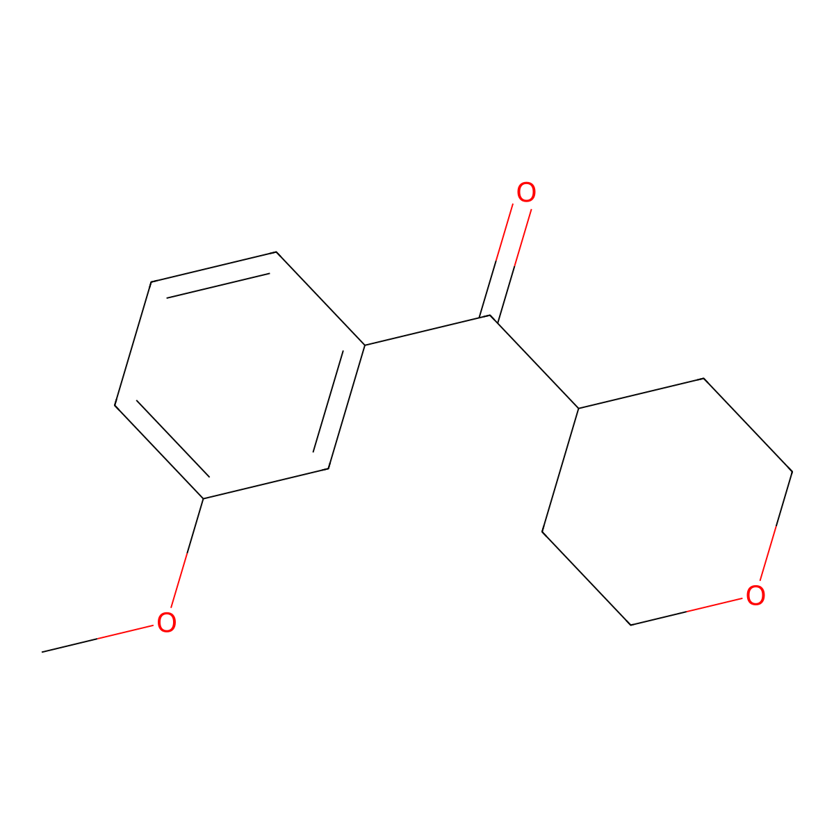 (3-Methoxyphenyl)(tetrahydro-2H-pyran-4-yl)methanone molecular structure, CAS 1343877-76-8